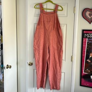 Flax linen jumpsuit overalls